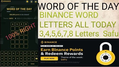 Word Of The Day Binance Crypto Answers Today Safu Youtube