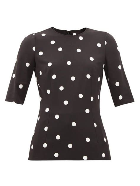 Dolce And Gabbana Polka Dot Crepe Blouse Dolce And Gabbana Clothes Online Shopping For Women