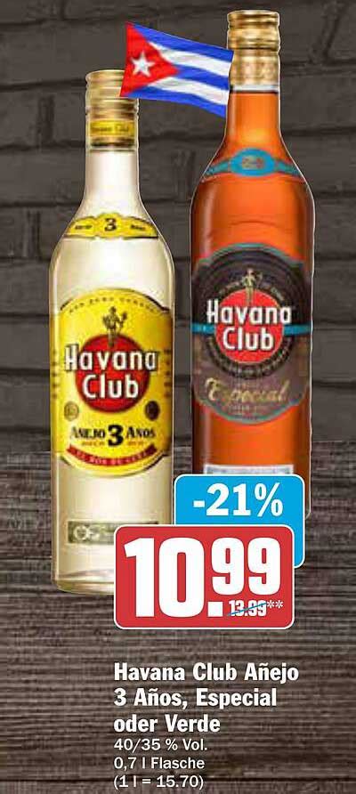 Havana Club A Ejo A Os Especial Oder Verde Angebot Bei Aez