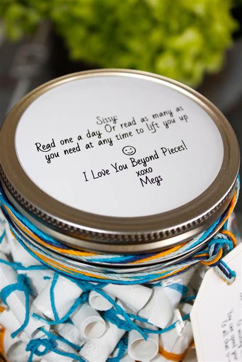 365 Message Filled 64 Oz Mason Jar Personalized Multi Colored Fun Wish