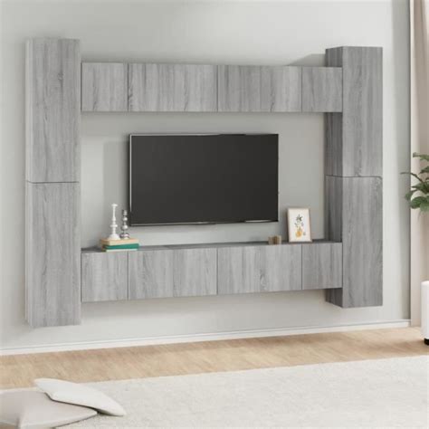 Cuque Ensemble De Meubles Tv Pcs Sonoma Gris Bois D Ing Nierie Cq