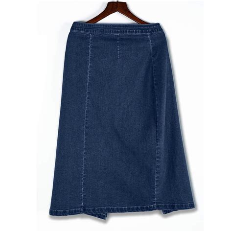 Women Fashion Denim Pencil Skirt High Waisted Blow Knee Blue Jeans