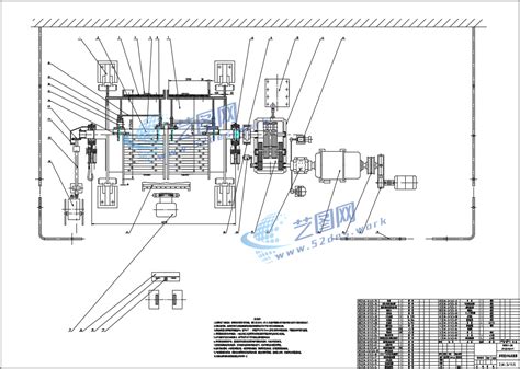 缠绕式双卷筒提升机机械结构设计说明书cad图纸c20805 艺图网
