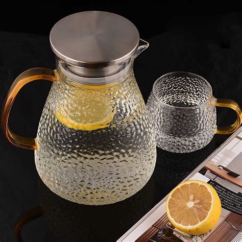 BORREY Teko Kaca Teh Pitcher Tahan Panas Api Borosilicate Glass 1800 Ml