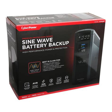 CyberPower Systems Battery Backup UPS (GX1500U); 1500 VA, 900 W, 120 V ...