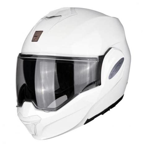 Casque Scorpion Exo Tech Solid Blanc Au Meilleur Prix Moto System Fr