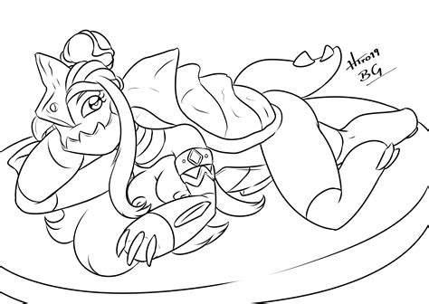 Rule 34 Alternate Species Anthro Drednaw Hitori09 Monochrome Nessa Pokemon Nude Pinup