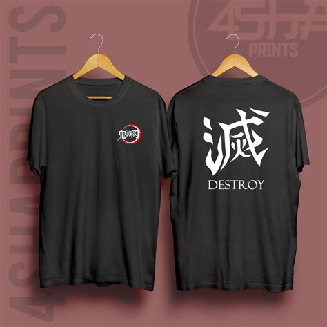 Demon Slayer Corps Uniform Destroy Quality Anime Tshirt Shopee