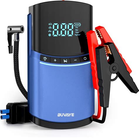 BUVAYE BN03 Booster Batterie Voiture Avec Compresseur Portable 2500A