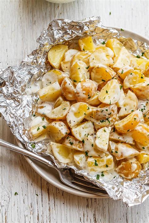 Baked Potatoes In Foil Packets With Parmesan Ranch Sauce Artofit