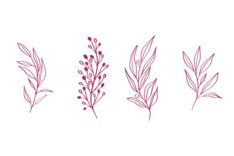 Set Flower Plant Boho Design Graphic By Maodesignku · Creative Fabrica