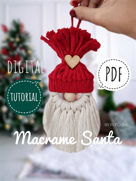 Tutorial Pdf Of Macrame Santa Diy Santa Craft Christmas Tree Ornament