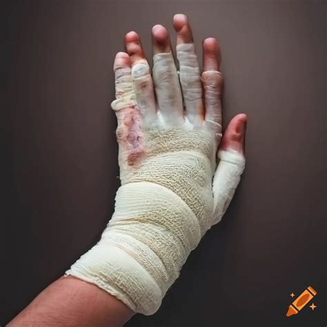 Hand With Bandage And Infection On Craiyon