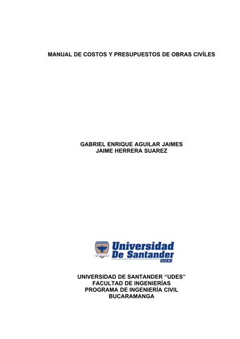 PDF Manual De Costos Y Presupuestos Pdf DOKUMEN TIPS