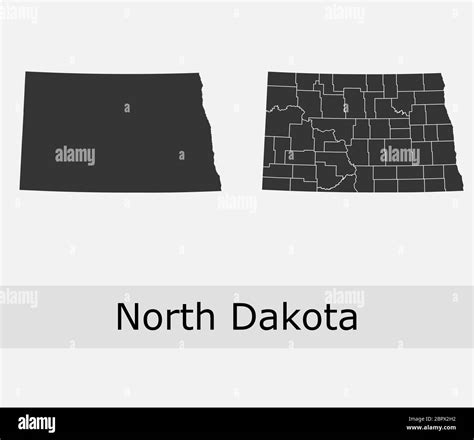 North Dakota maps vector outline counties, townships, regions, municipalities, departments ...