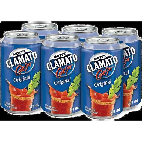 Mott S Clamato Caesar Original 6 Pack Cans Available At South Park Liquor