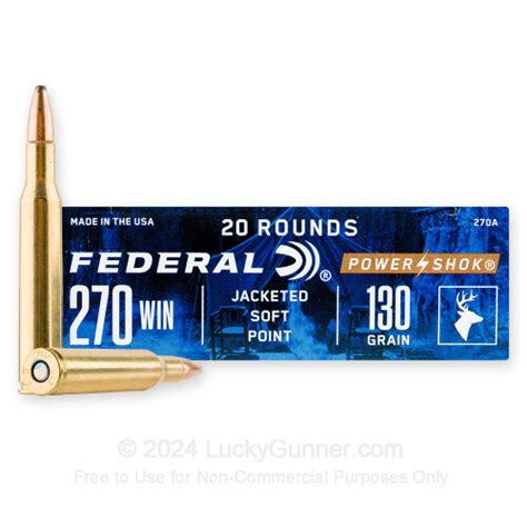 270 Ammo For Sale - 130 gr SP - Federal Power-Shok Ammo Online