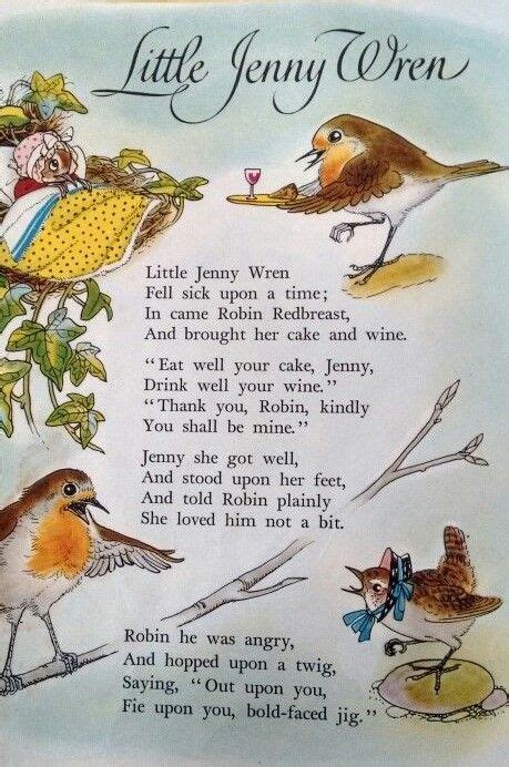 Little Jenny Wren | Kids poems, Nursery rhymes poems, Poetry for kids