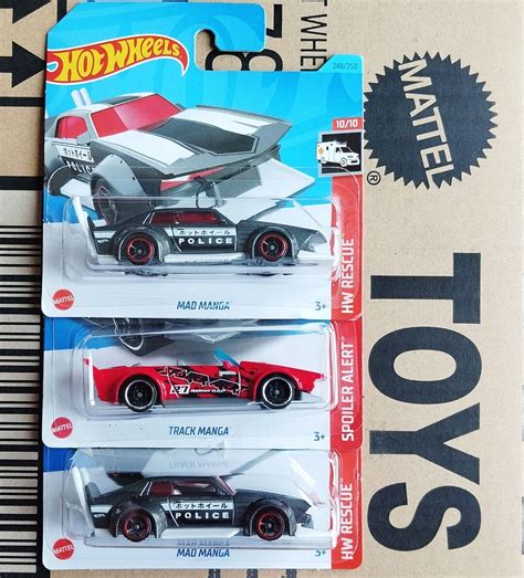 Lot Of Hot Wheels Mad Manga Custom Police Car Collectible Mattel Scale Model Perfect