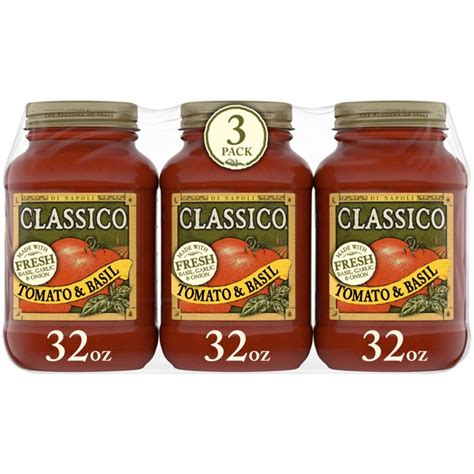 Classico Tomato And Basil Pasta Sauce 3 Ct Pack 32 Oz Jars