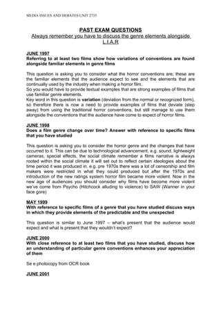 Past Exam Questions Explained | PDF