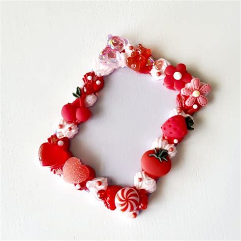 Cute Red Deco Toploader Decoden For Photocards Frame Card Diy Frame