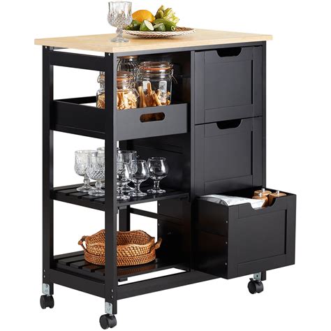 Kitchen Trolley with 3 Drawers