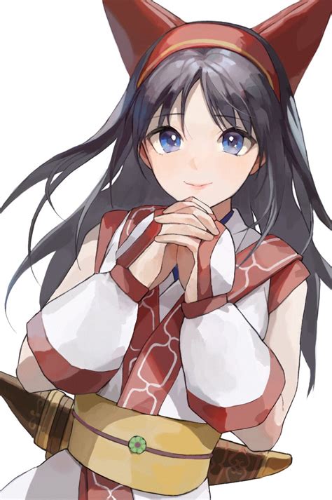 The Big Imageboard Tbib 1girl Ainu Clothes Black Hair Blue Eyes