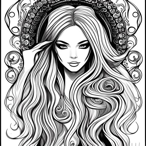 Dibujo De Sirena Para Colorear Al Estilo De Charlie Bowater Creative