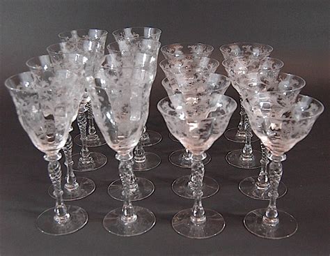 214 18 Tiffin Byzantine Etched Stemware