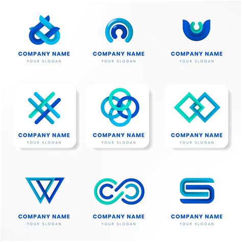 Blue Logo Branding Design Vector Set Premium Image By