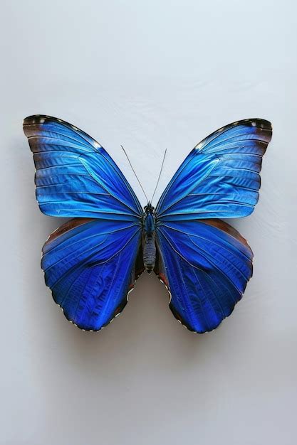 Premium Photo A Blue Butterfly With A Black Head And Black Wings