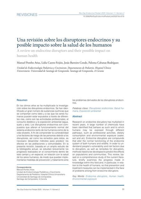 Una Revisión sobre los Disruptores Endocrinos y su Posible Impacto