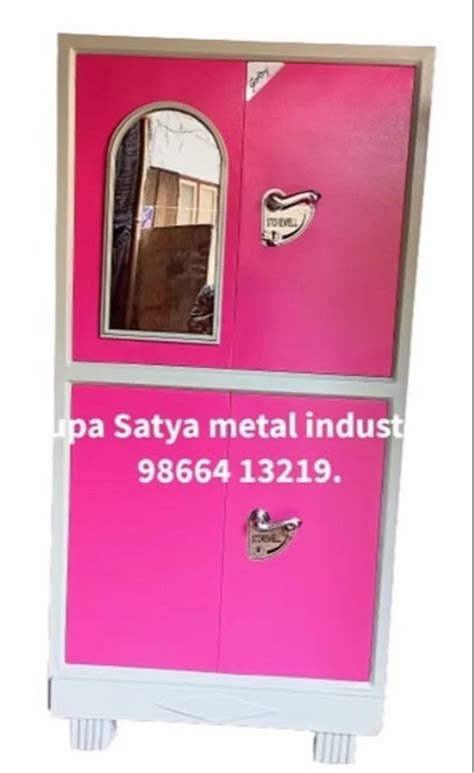 With Locker Shelves Hinged Door Steel Almirah With Mirror At Rs