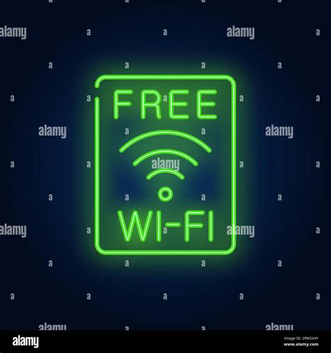 Free Wi Fi Neon Sign Stock Vector Image Art Alamy