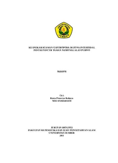 Top PDF Keanekaragaman Jenis Gastropoda Mollusca Yang Berasosiasi