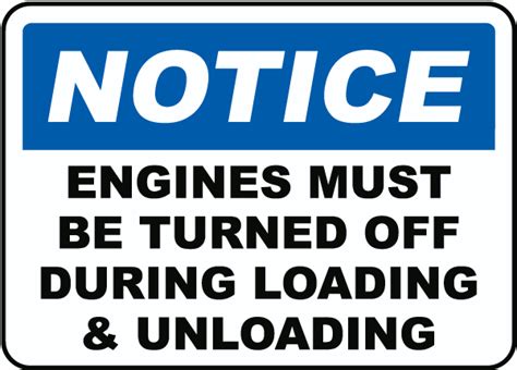 Engines Must Be Turned Off Sign F4772 By