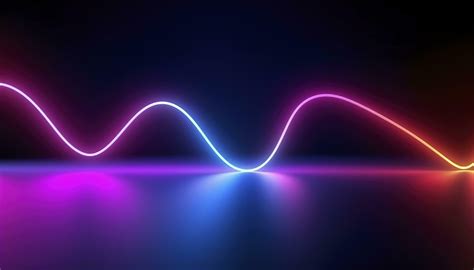 3d Rendering The Abstract Background Of Colorful Neon Wavy Lines Glowing In The Dark Modern