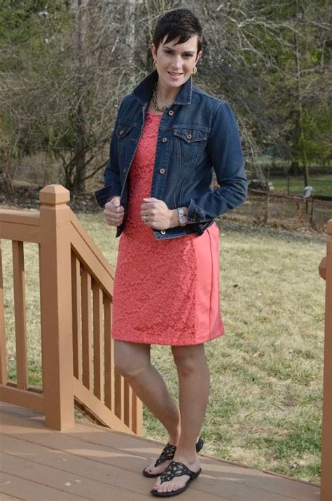 Apt 9 Coral Sheath Dress With Denim Jacket Kohls Lace Dress Design