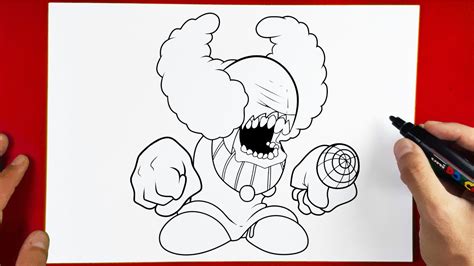 How To Draw Tricky The Clown Friday Night Funkin Mod Youtube