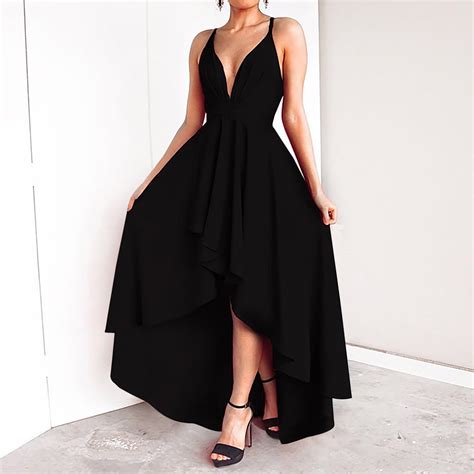 Munlar Black Women S Evening Dress V Neck Sleeveless Plus Size Dress