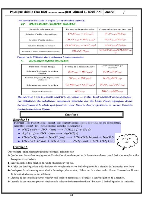 Les réactions acido basiques Résumé de cours 2 AlloSchool