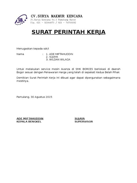 18 Contoh Surat Perintah