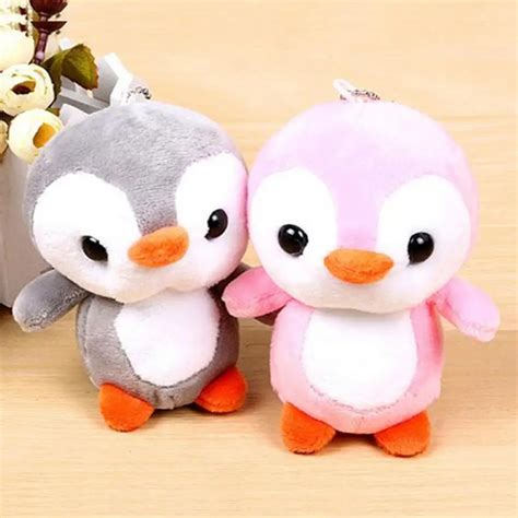 Lindo llavero de peluche de pingüino de dibujos animados suave pingüino