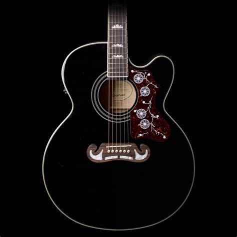 Epiphone Ej200ce Jumbo Acoustic Electric Guitar In Black W Case A605 Alto Music