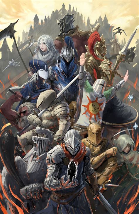 Dark Souls Characters Video Game Art Poster Etsy