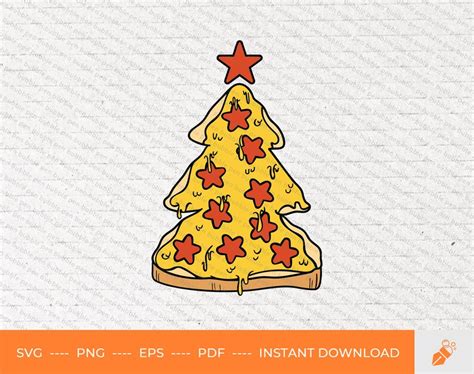 Pizza Christmas Tree Svg Pizza Tree Svg Funny Christmas Tree Svg Merry Christmas Svg Holiday