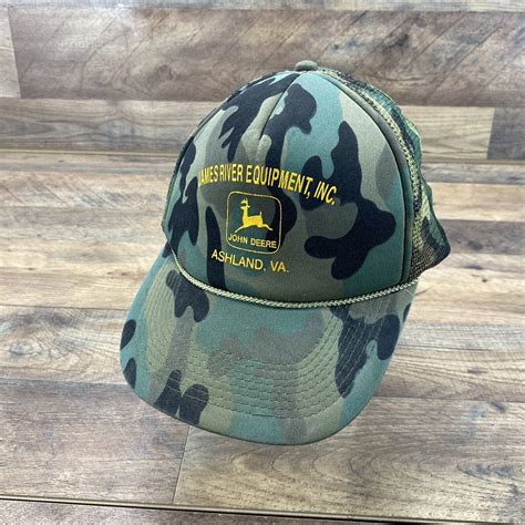 Vintage John Deere Camo James River Equipment Trucker Gem