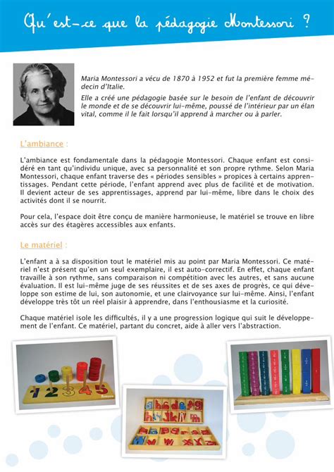 Pdf Quest Ce Que La P Dagogie Montessori Maria Montessori A V Cu