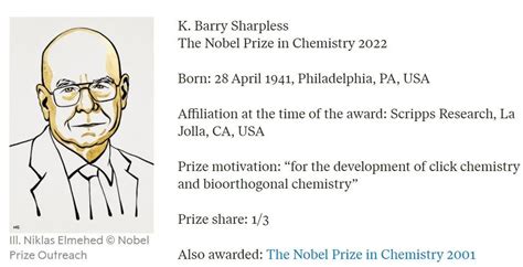 重磅 2022年诺贝尔化学奖颁给了 点击化学和生物正交化学 ，sharpless时隔21年再获诺奖！ 电子工程专辑